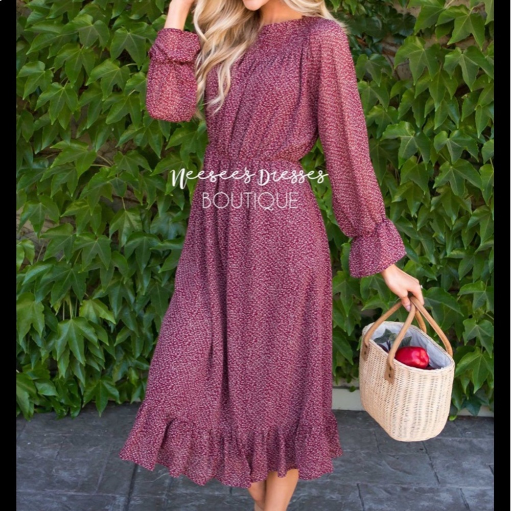 Nieces dresses burgundy dress